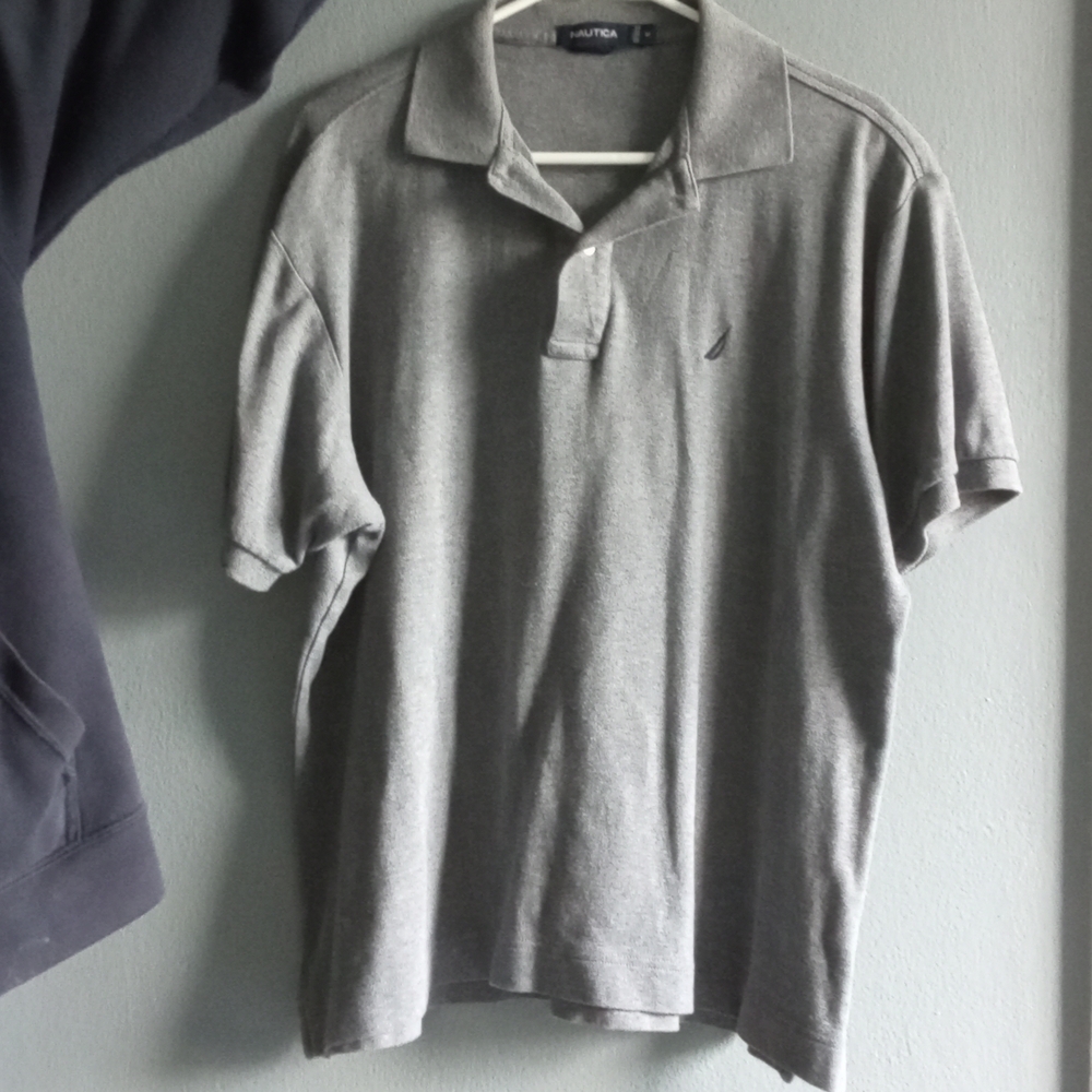 Nautica Gray Polo Shirt Casual Comfort